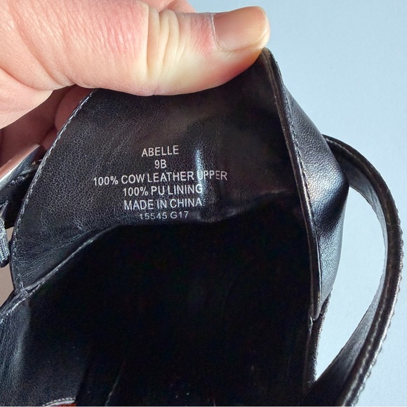 Lauren Ralph Lauren Leather Peep Toe Ankle Strap Wedge Bootie Abelle - Picture 8 of 10